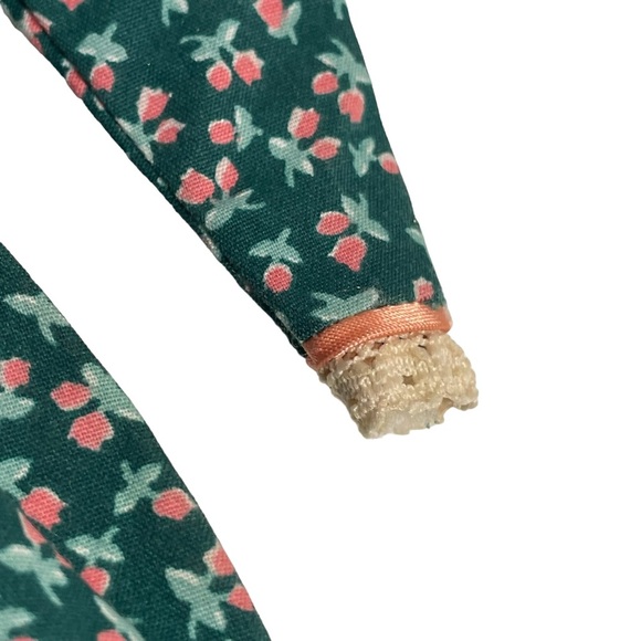 Vintage Pioneer Barbie Green Calico Ruffle Prarie Dress - Picture 7 of 7